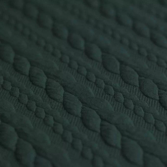 Cable Knit-trikå Grön – 150 cm, 340 g/m²