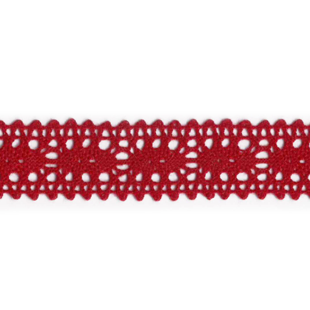 Spetsband liksidig 25mm Bordeaux
