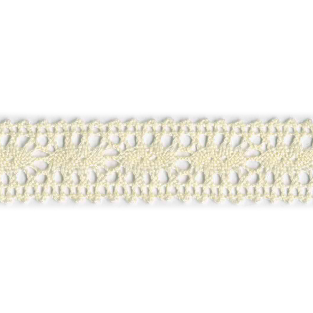 Spetsband liksidig 25mm Naturvit