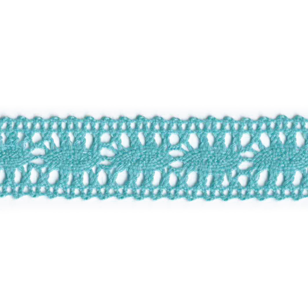 Spetsband liksidig 25mm Aqua