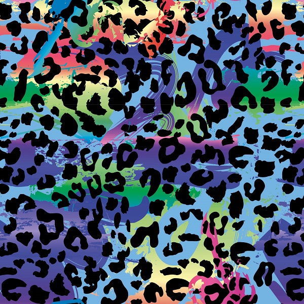 French terry Leopard Blue