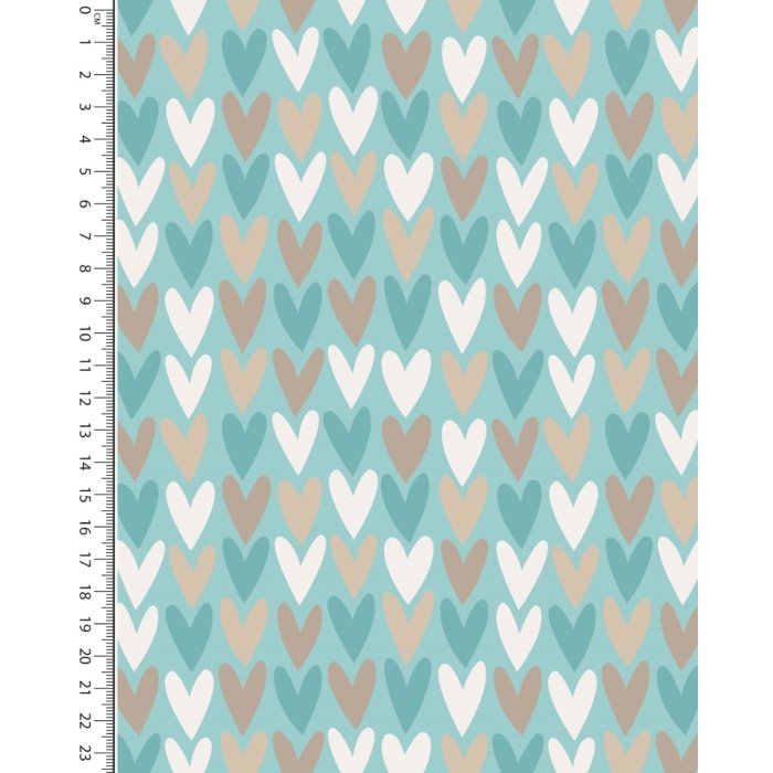 Bomullspoplin Hjärtan