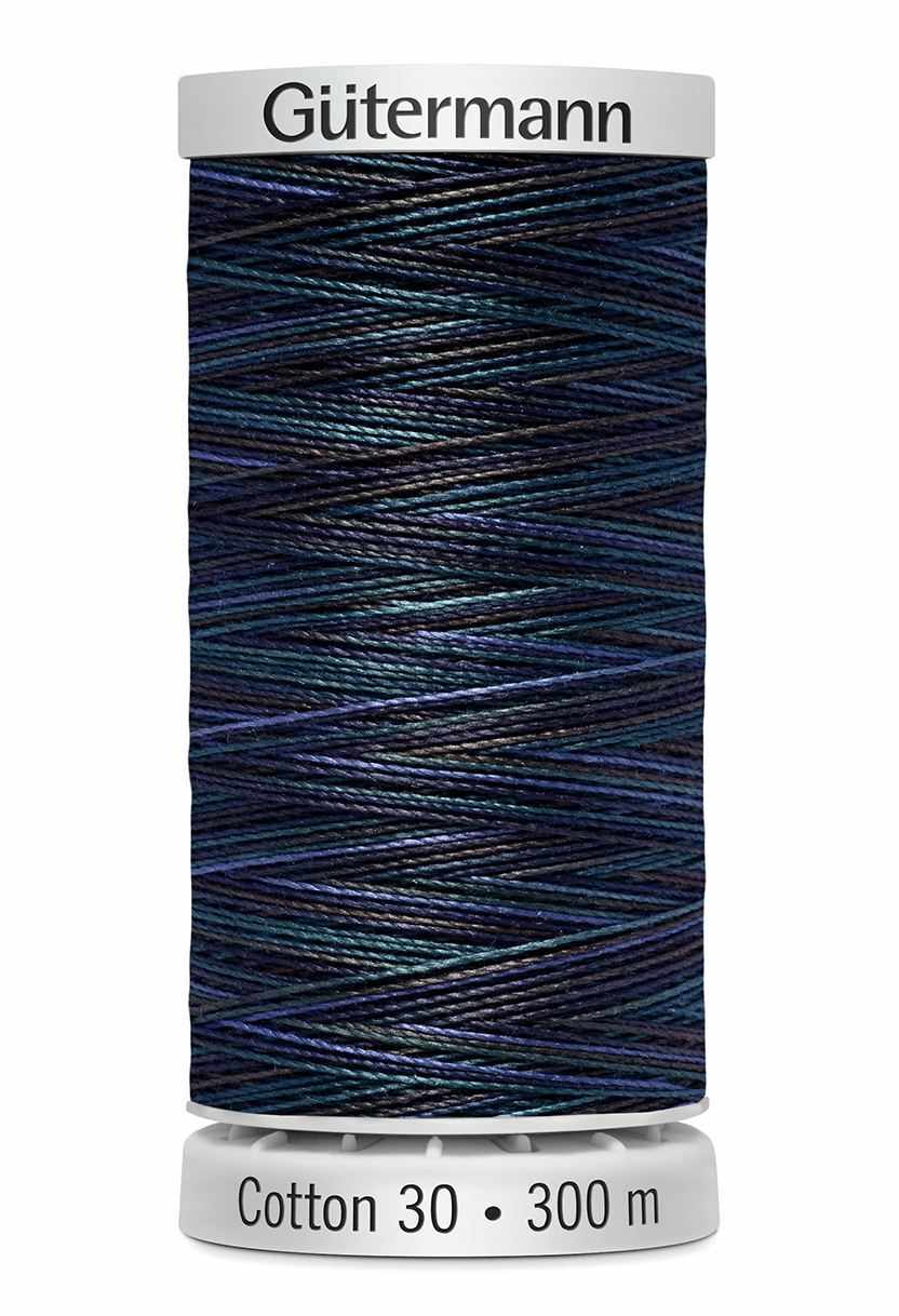Cotton 30 Melerad Blå-Grön-Lila / 4022