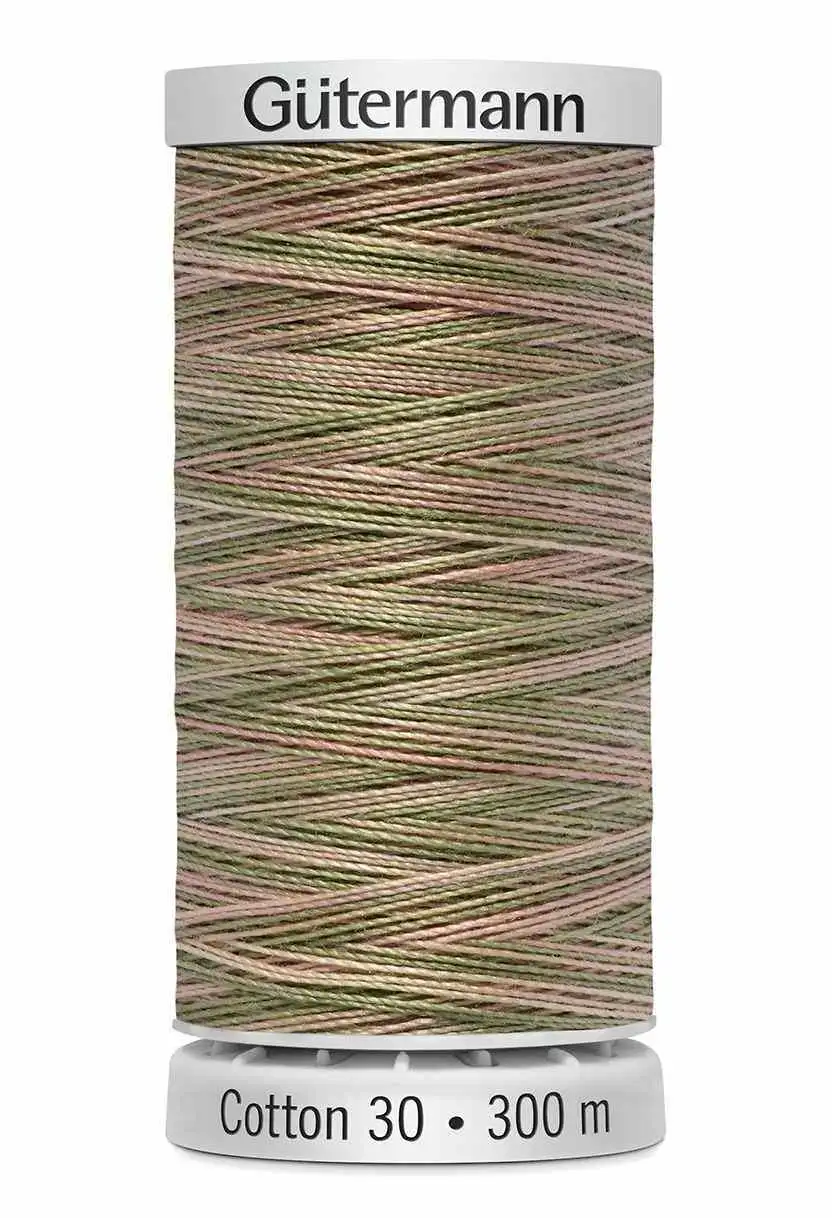 Cotton 30 Melerad Grön-Rosa-beige / 4026