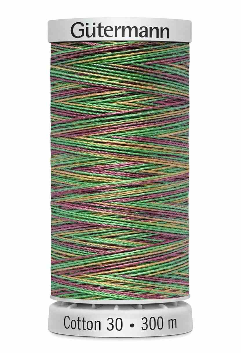 Cotton 30 Melerad Bordeaux-Grön-Gul / 4041