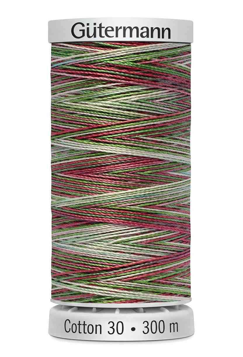 Cotton 30 Melerad Röd-Grön-Gråbeige / 4104