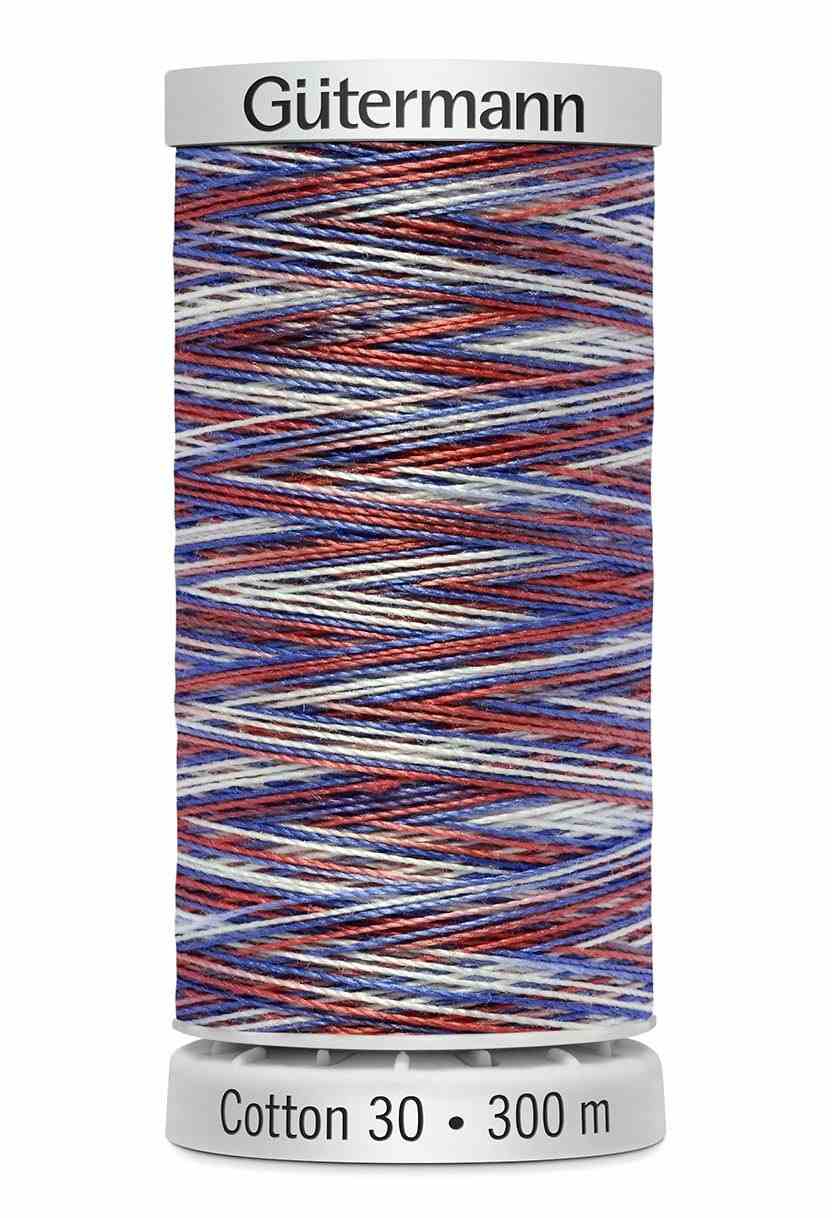 Cotton 30 Melerad Röd-Blå-Vit / 4105
