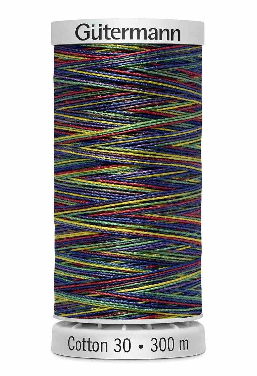 Cotton 30 Melerad Mörka regnbågsfärger / 4106