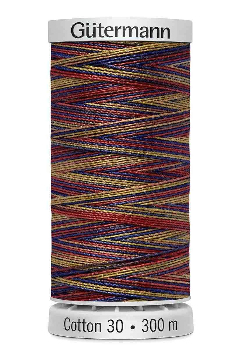 Cotton 30 Melerad Gul-Röd-Blå / 4108