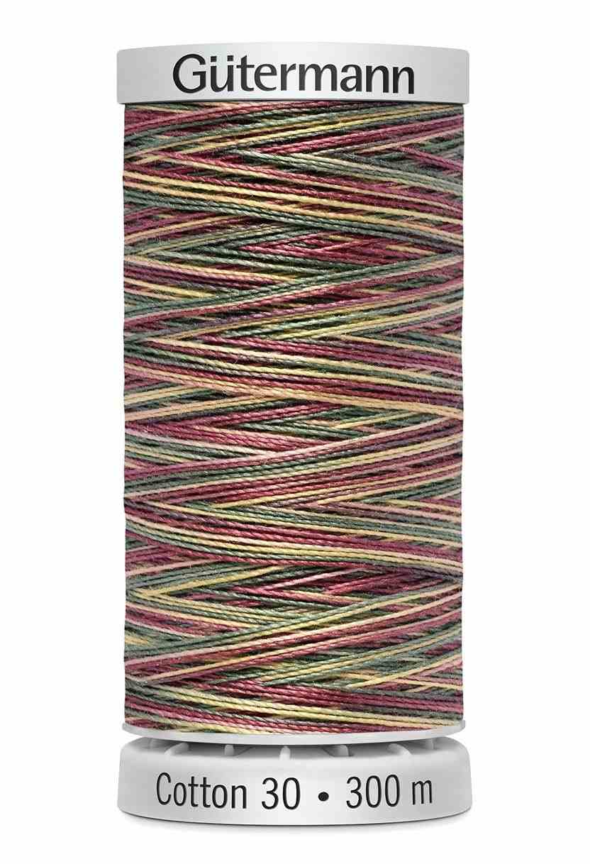 Cotton 30 Melerad Röd-Grön-Beige / 4112