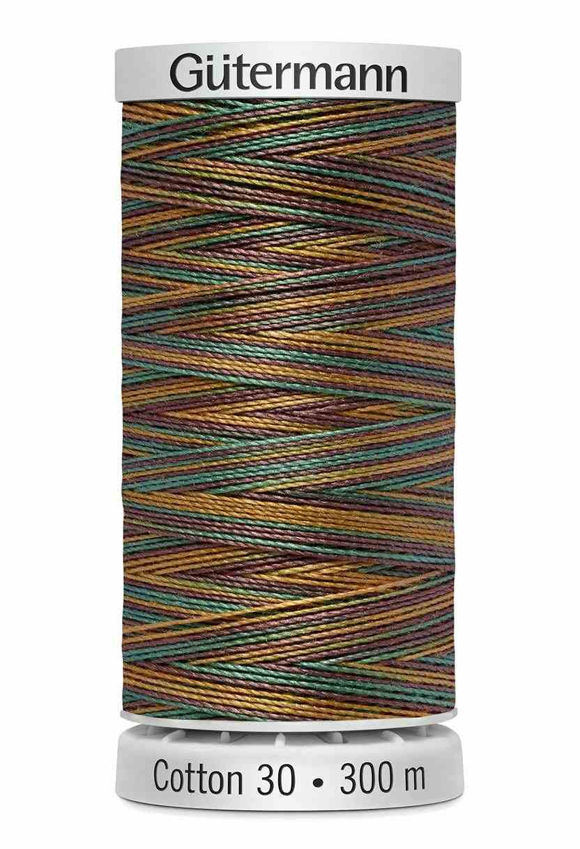 Cotton 30 Melerad Guld-Rost-Turkos / 4114