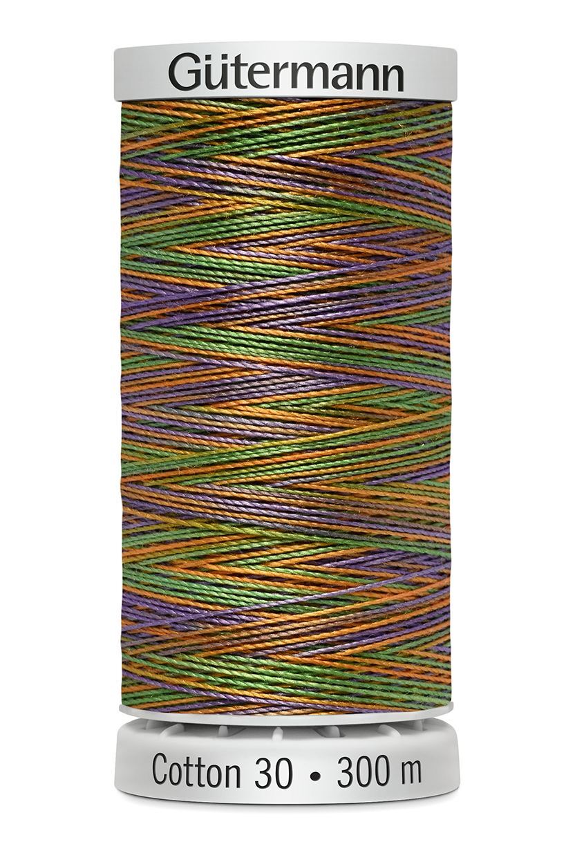 Cotton 30 Melerad Grön-Orange-Lila / 4116