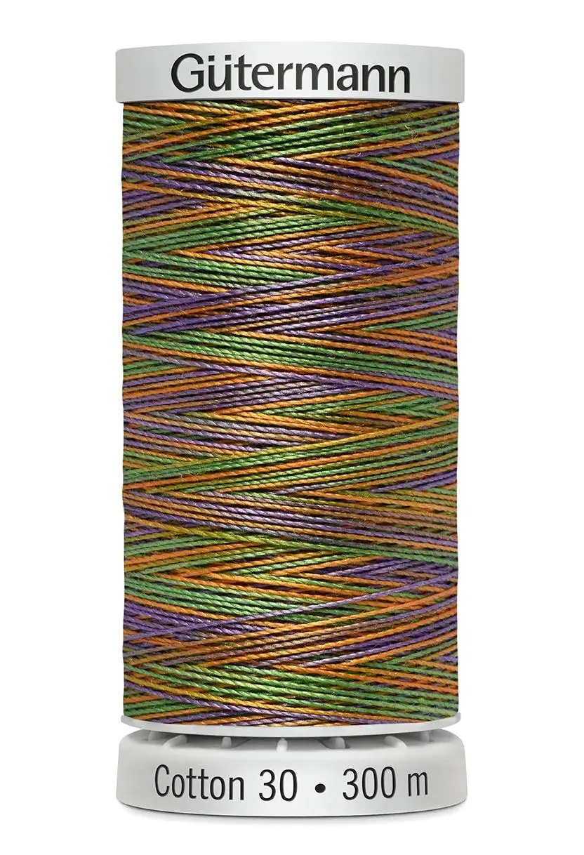Cotton 30 Melerad Grön-Orange-Lila / 4116