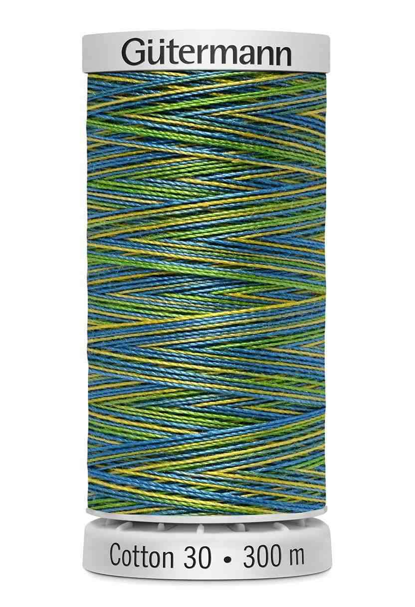 Cotton 30 Melerad Grön-Blå-Gul / 4120