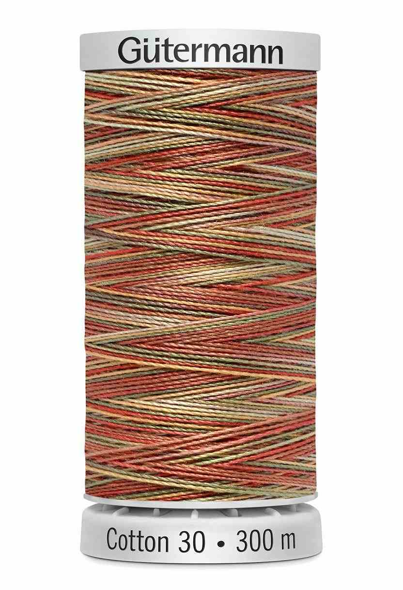 Cotton 30 Melerad Röd-Grön-Beige / 4121
