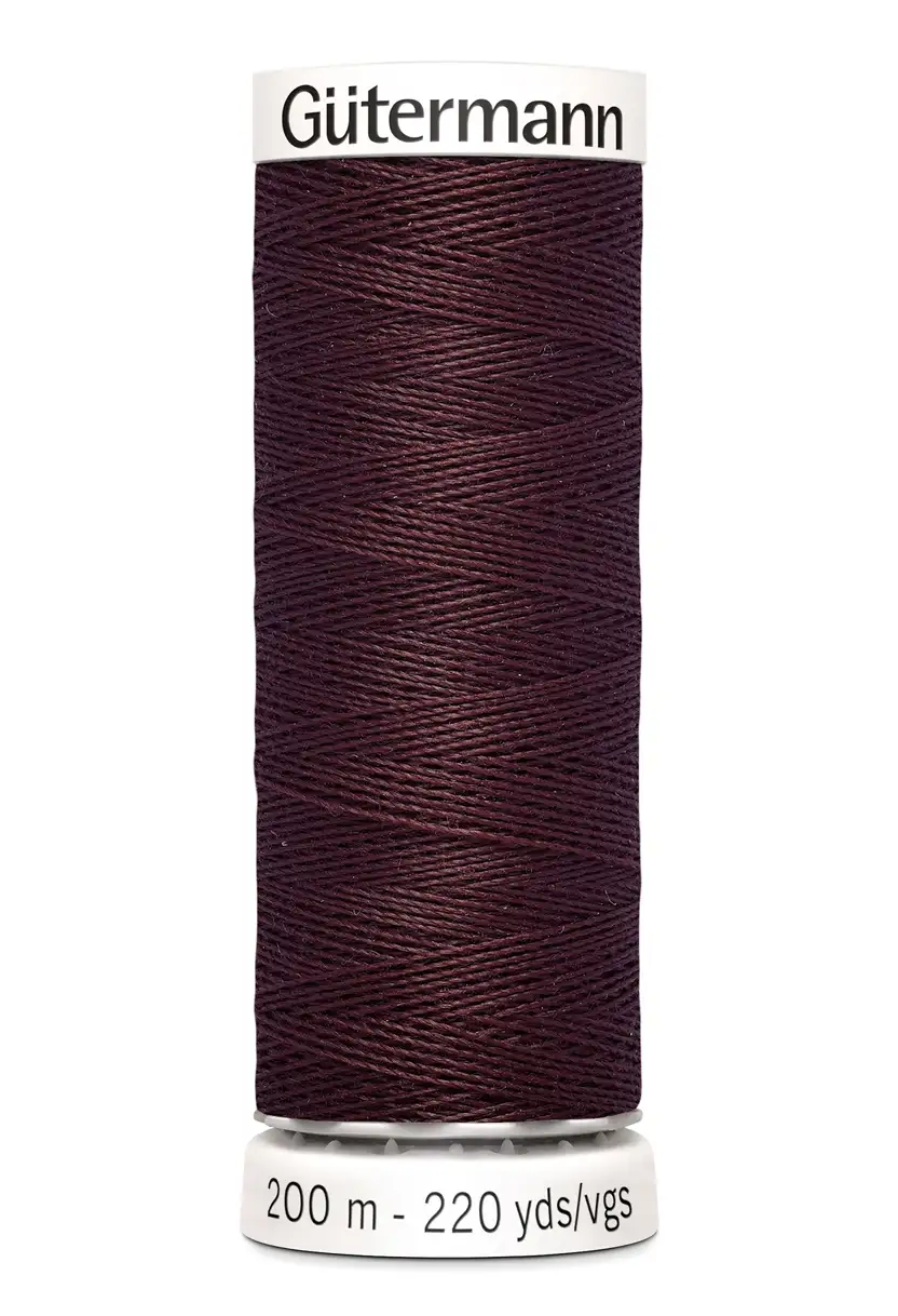 Polyestertråd 200 m Mörk Vinröd / 175