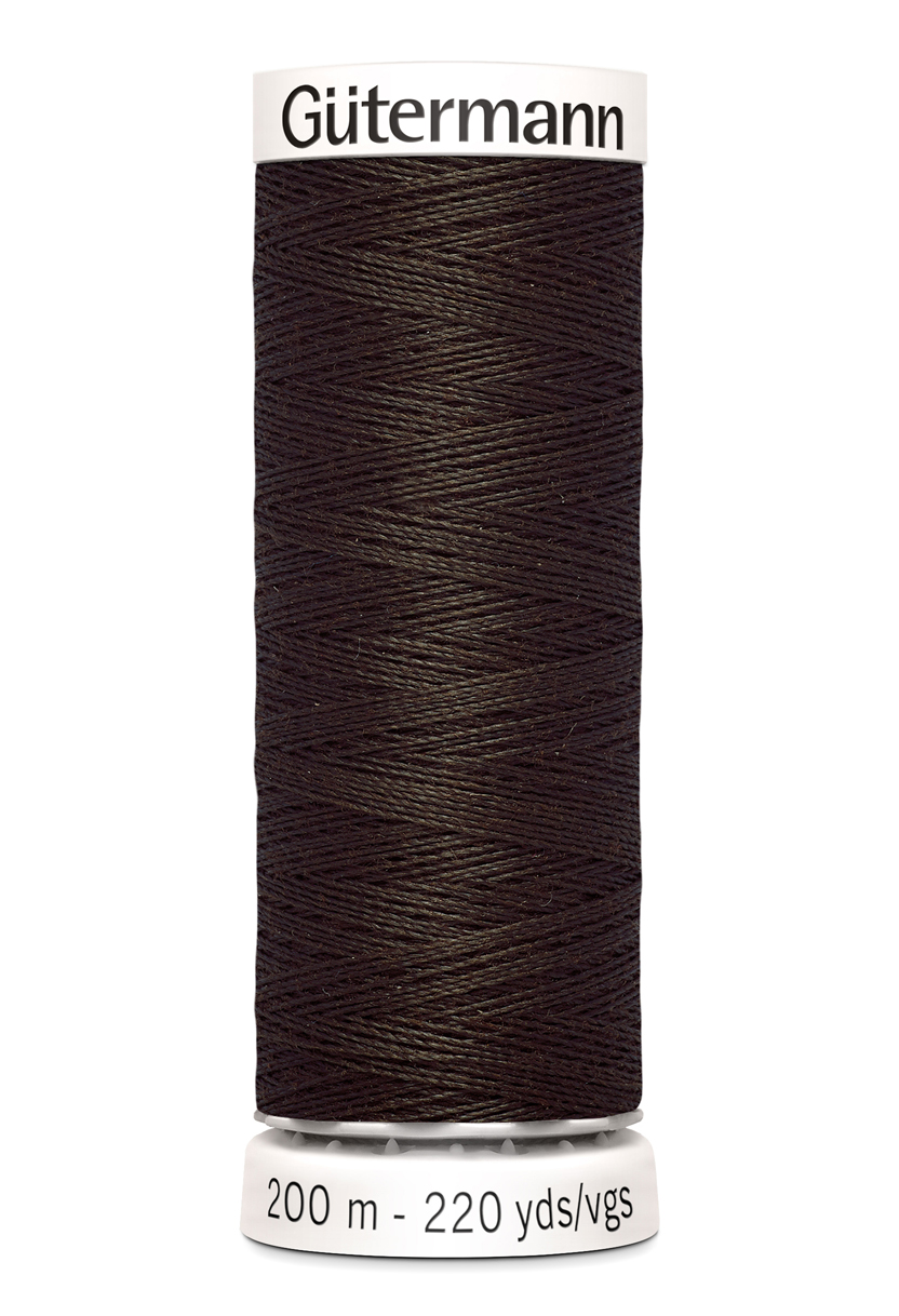 Polyestertråd 200 m – Mörkbrun
