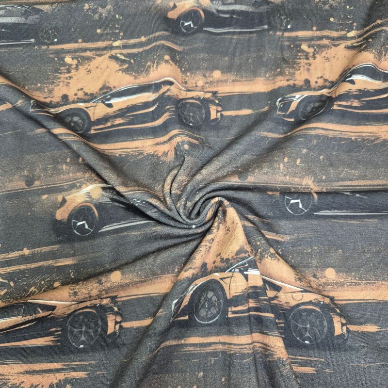 Bomullstrikå Sport Cars – Brun