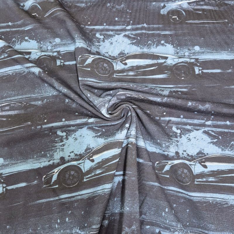 Bomullstrikå Sport Cars – Blå