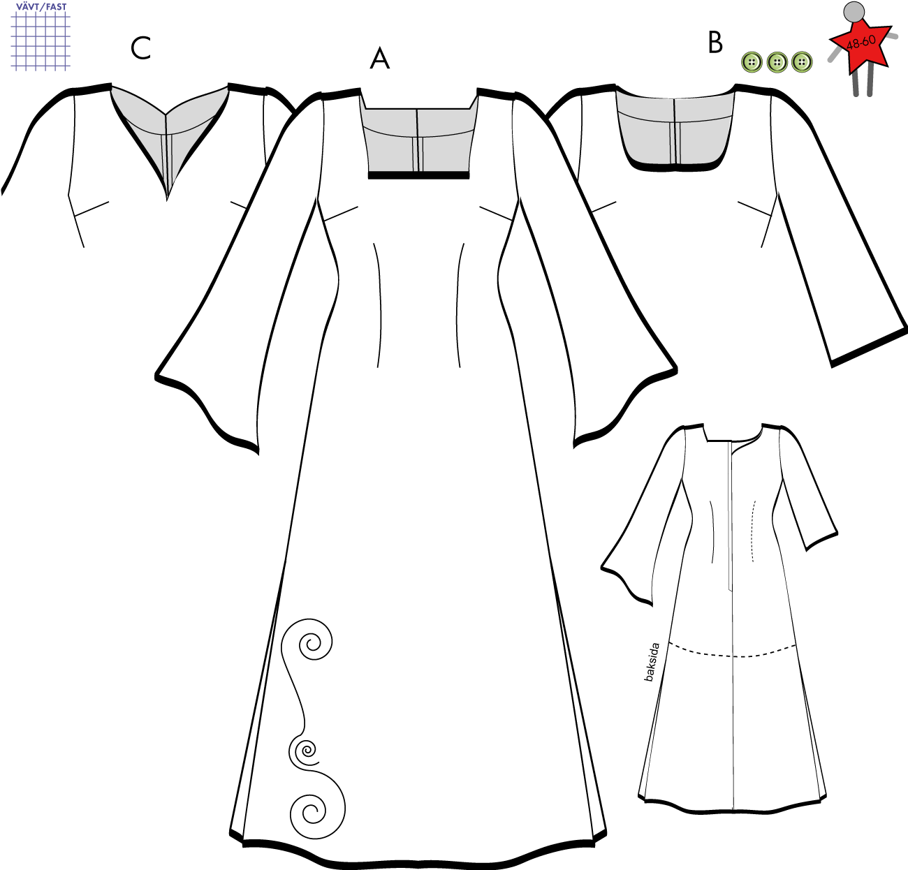 Tuva - Klänning - Stl 48-60