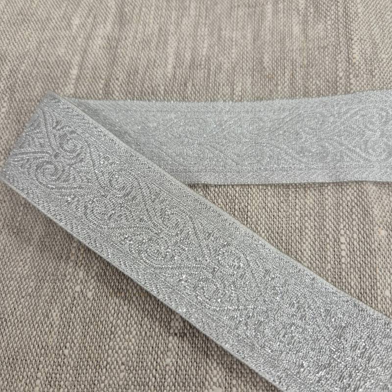 Jacquardband 33mm Silver