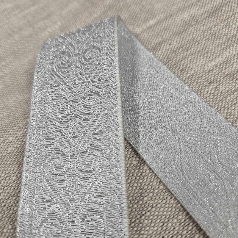 Jacquardband 33mm Silver