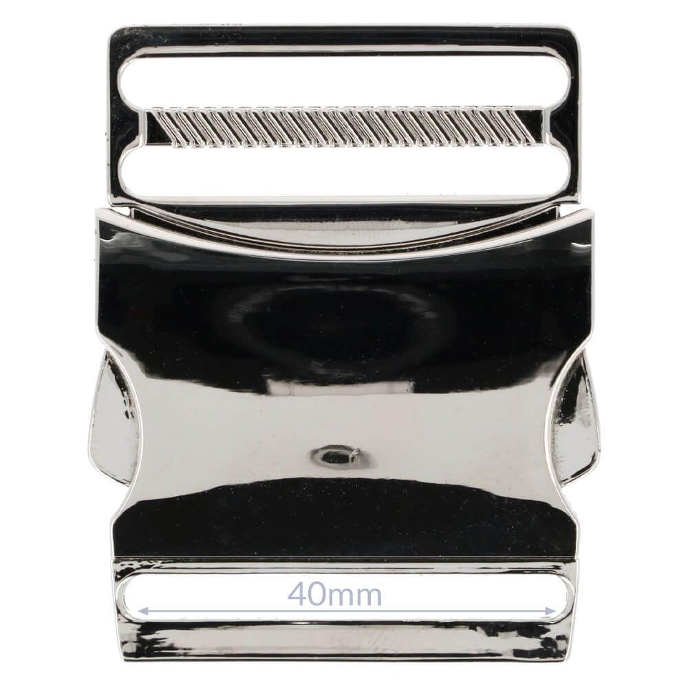Klickspänne Metall 40 mm - Silverfärgad