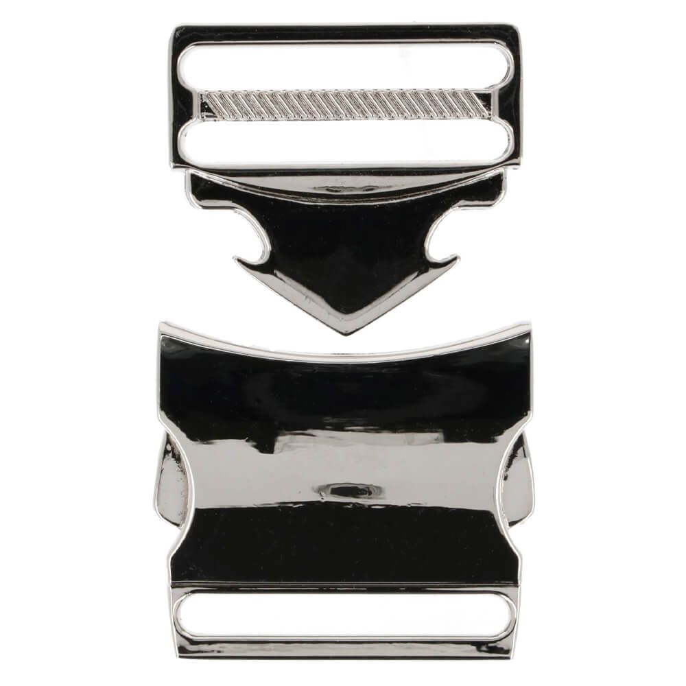 Klickspänne Metall 40 mm - Silverfärgad