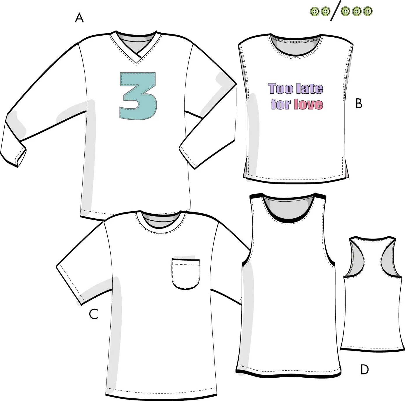 Kim - Fritidströja, t-shirt brottarlinne