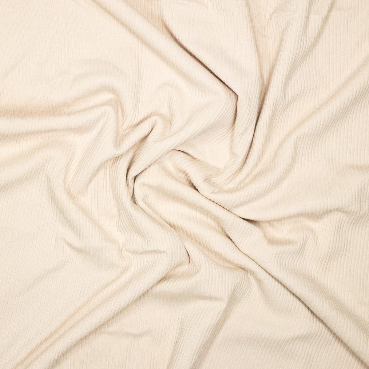 Ribbstickad bambutrikå - Ljusbeige