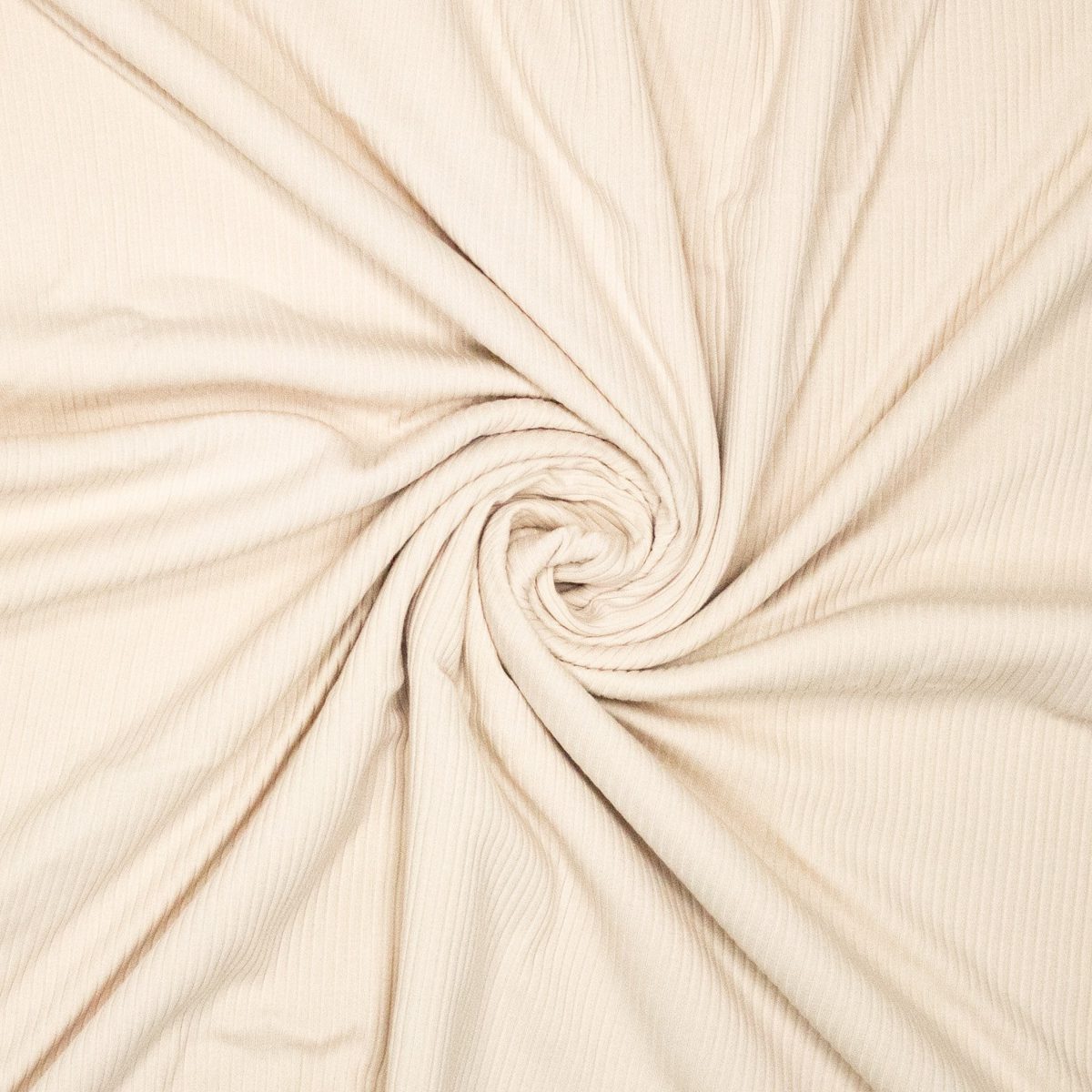 Ribbstickad bambutrikå - Ljusbeige