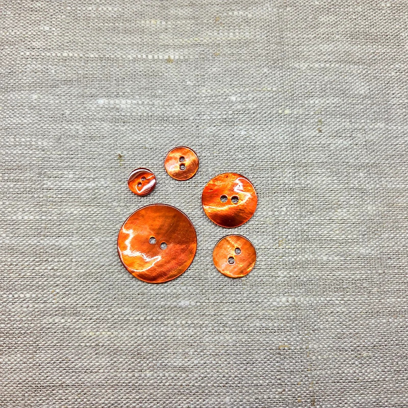 Pärlemorknapp - Mörk orange