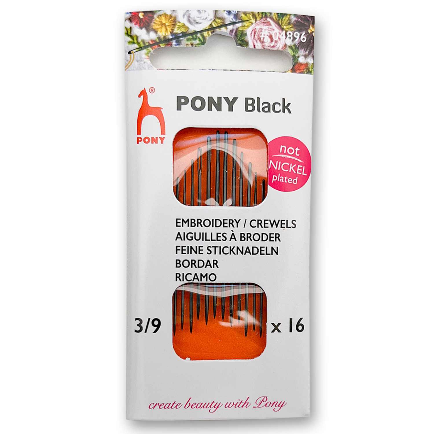 Nickelfria broderinålar - Storlek 3/9