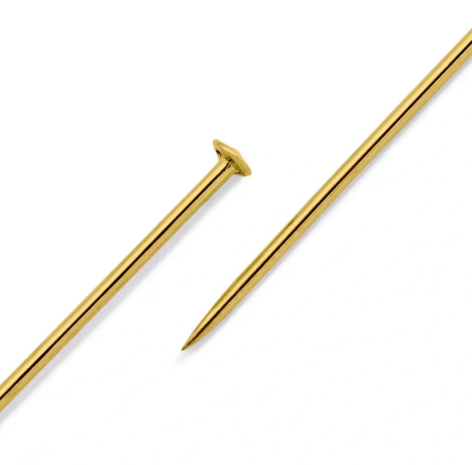 Korta Knappnålar Guldfärgad Mässing - 0,65 x 16 mm