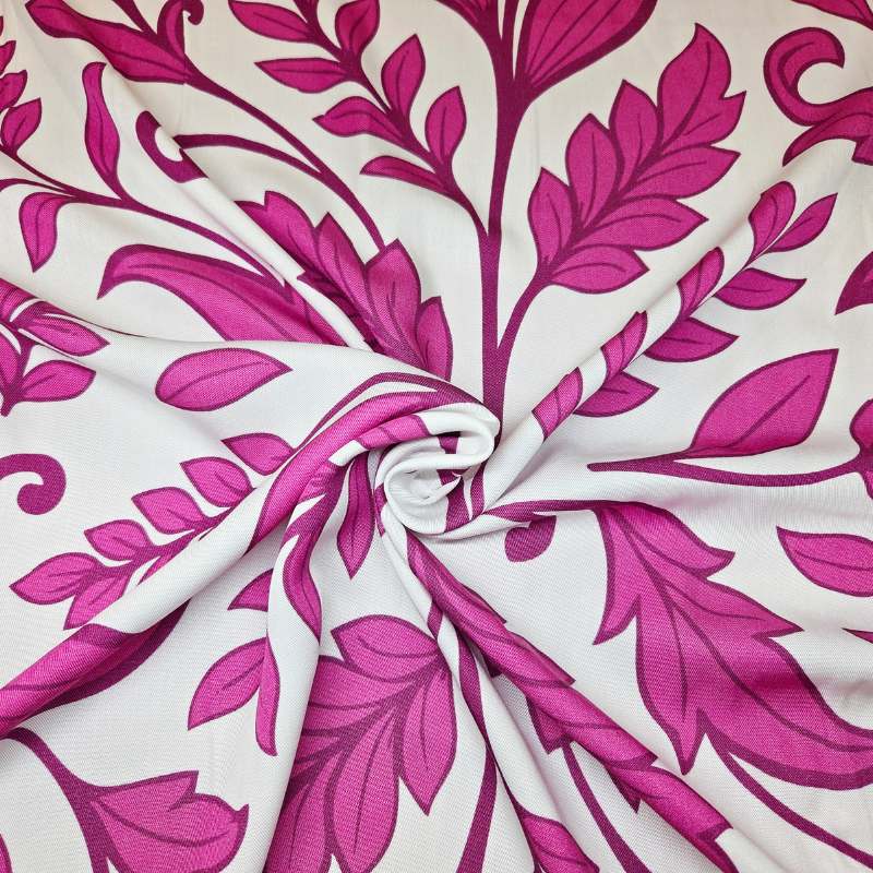 Simply flowers Cerise viskos, 150 cm, 135 g/m²