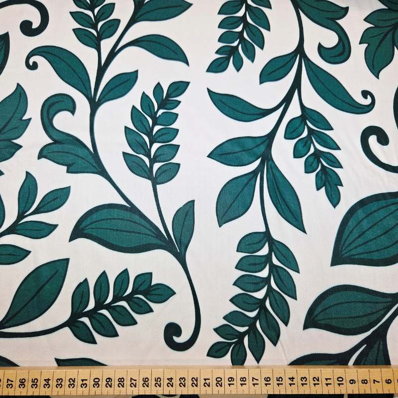 Simply flowers Grön viskos, 150 cm, 135 g/m²