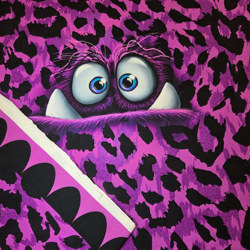 Thorsten Berger Monsta french terry panel monster rosa, 83 × 150 cm