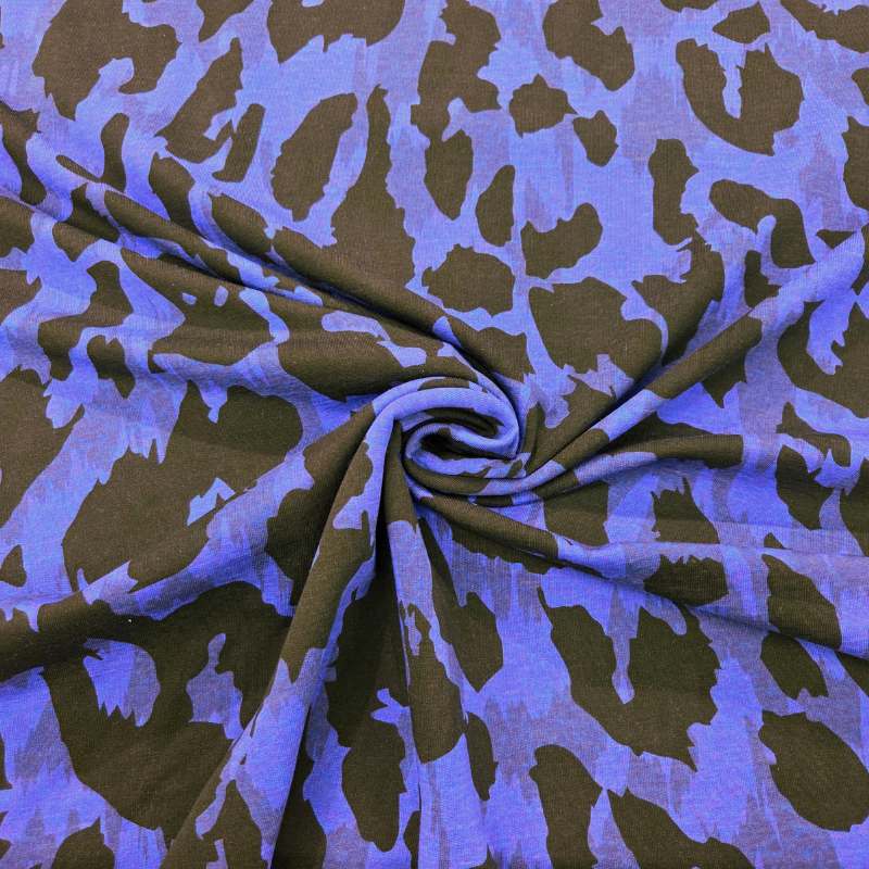 Thorsten Berger Monsta french terry leopard blå, 95% bomull