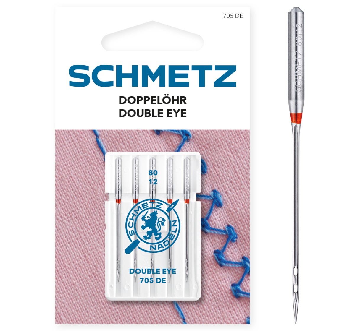 Nålar med dubbelöga 80/12 – Schmetz