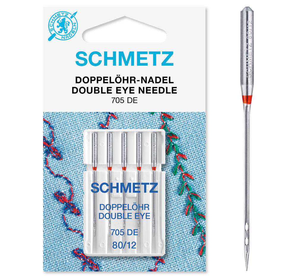 Nålar med dubbelöga 80/12 – Schmetz