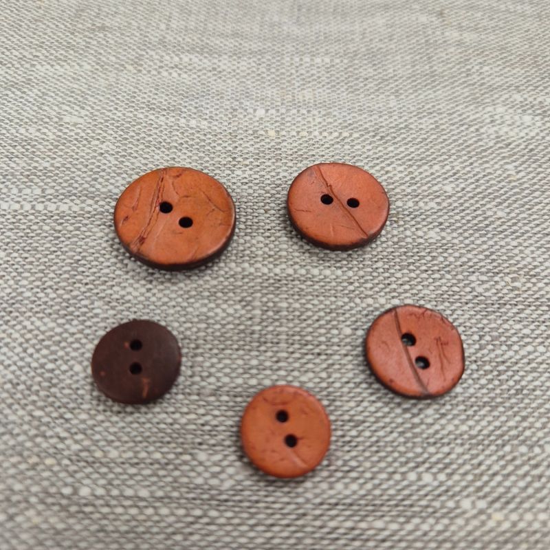 Kokosnötsknapp 2 hål - Orange