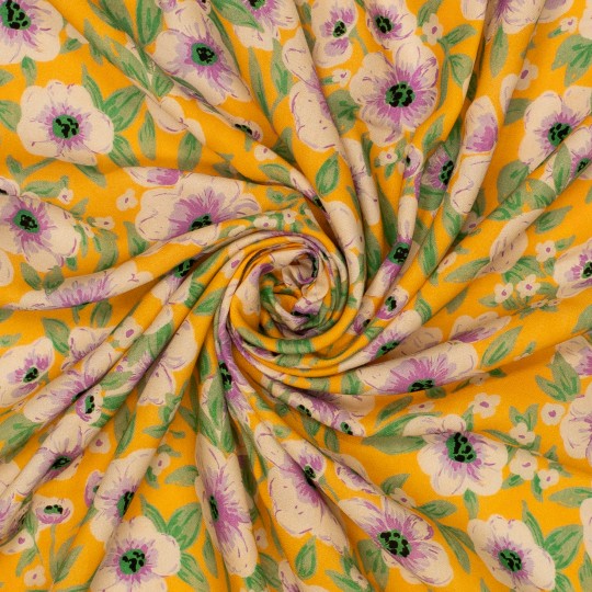 Vävd viskos Blommor