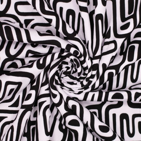 Mönstrad viskos Vit/svart