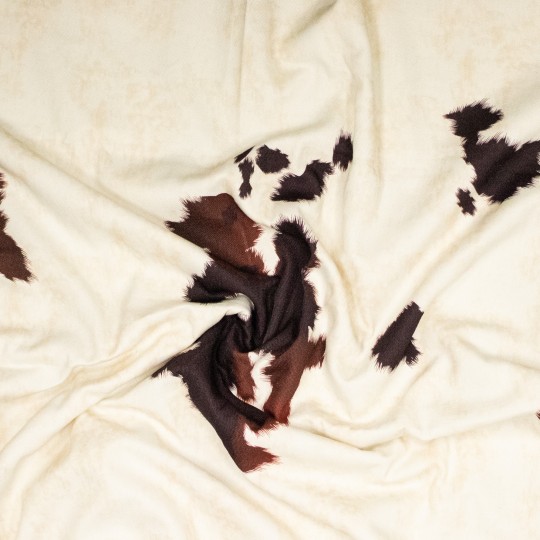 Bomullstwill, kohudsmönster – 150 cm, 250 g/m²