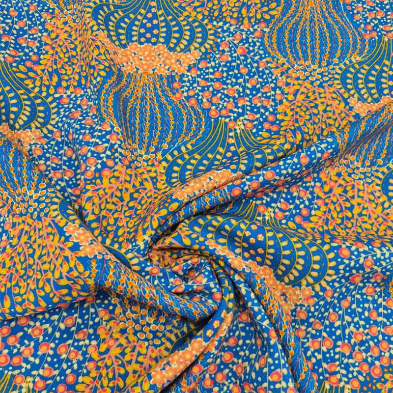 Viskostyg Sea Flowers – 140 cm, 150 g/m²