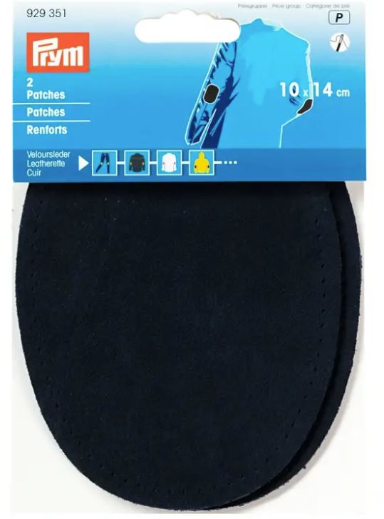 Armbågslappar Äkta läder - Marinblå