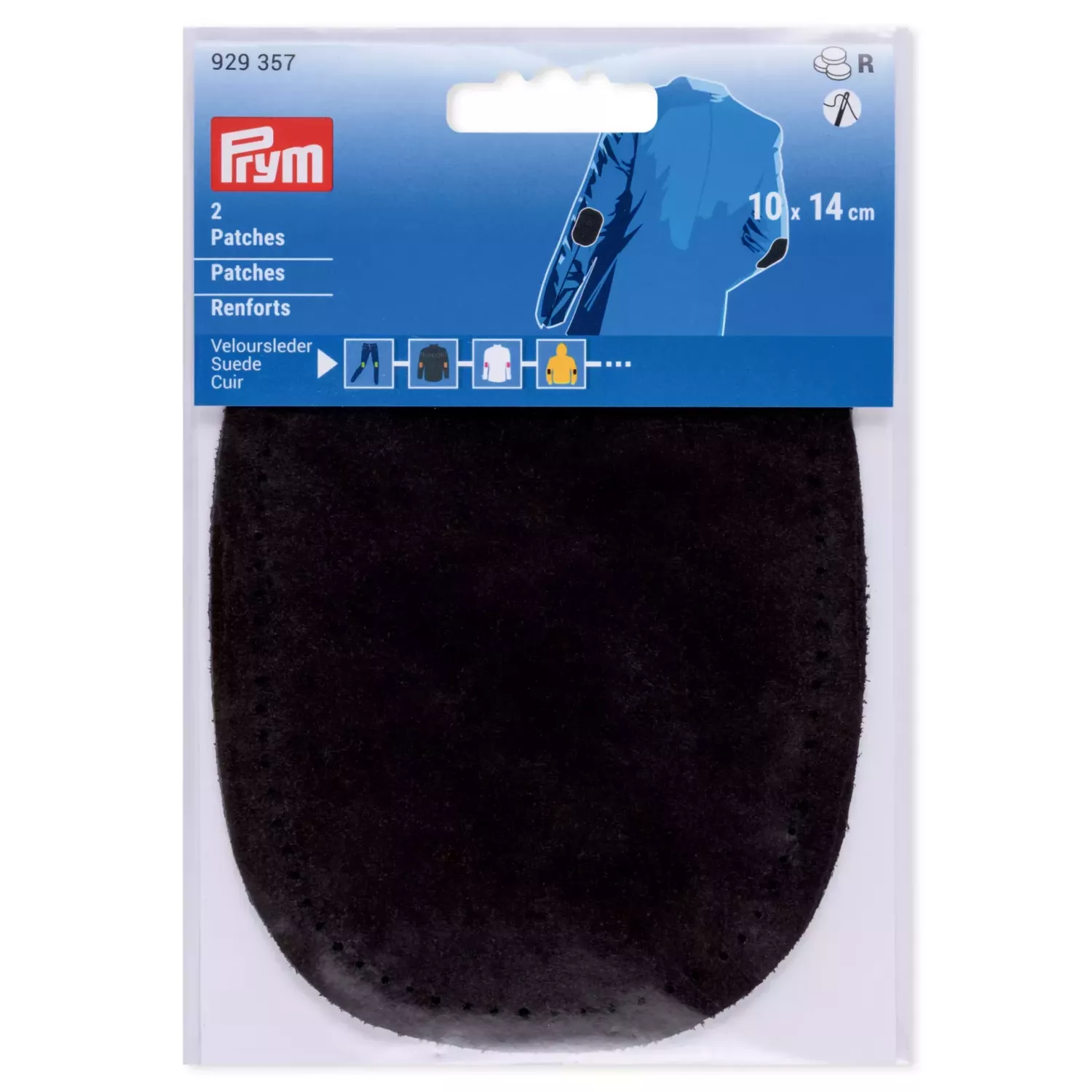 Armbågslappar läder– mörkbrun, 10 x 14 cm