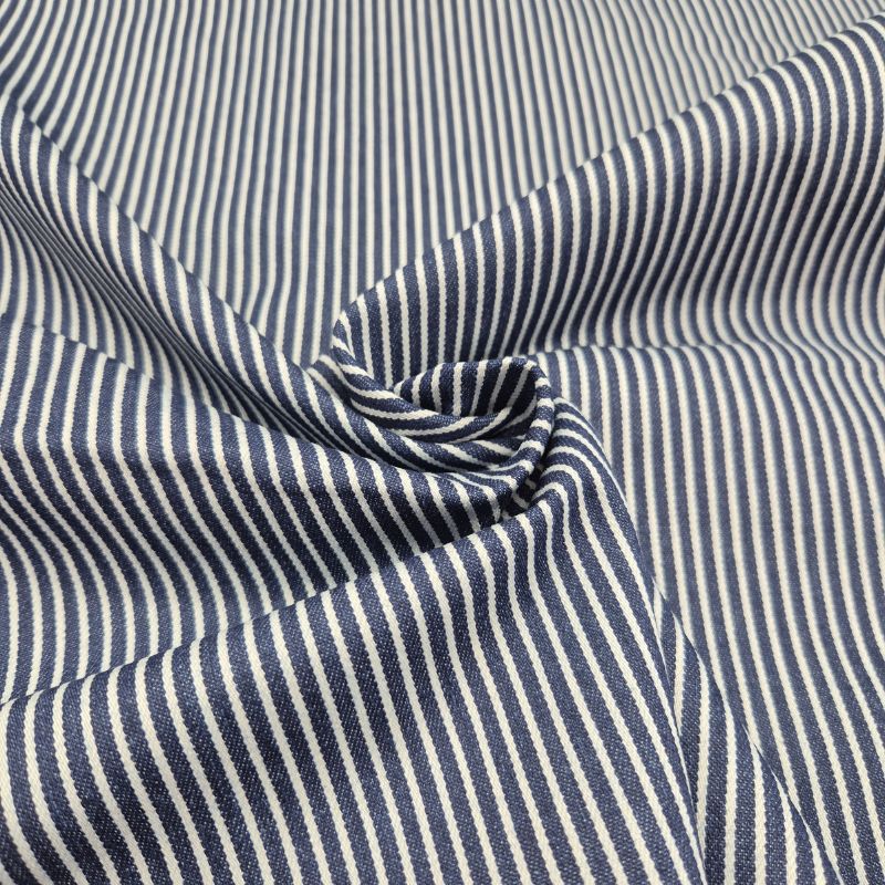 Denim jacquard, randig – 270 g/m² med stretch