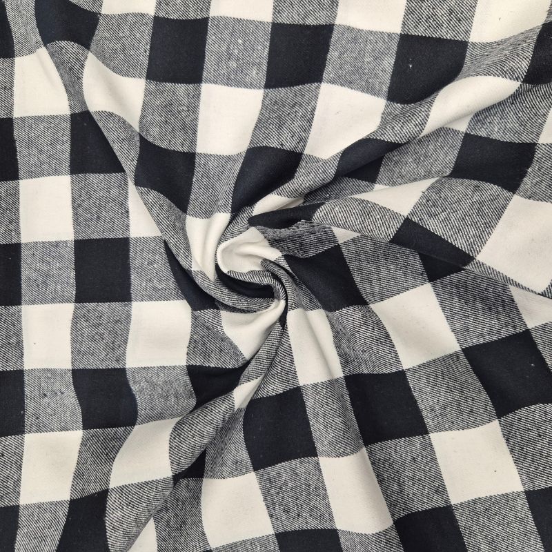 Rutig Flanell Vit/Svart