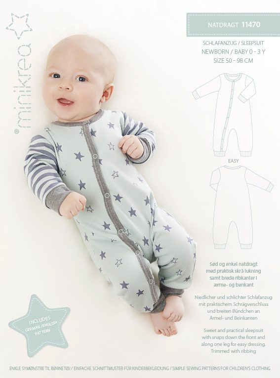 Babypyjamas med tryckknappar Minikrea 11470
